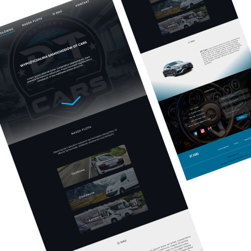 nowoczesna strona internetowa Wypożyczalni samochodowej stworzona przez Kample
